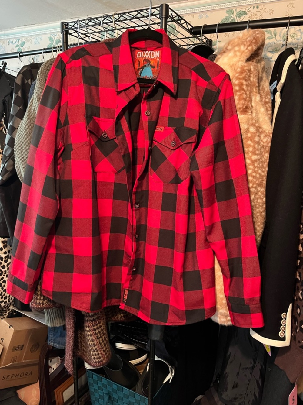 DIXXON Red & Black Buffalo Plaid Flannel Shirt